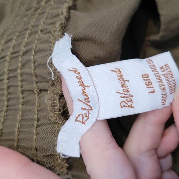 Revamped brown wide leg high rise crops size large - Picture 6 of 7